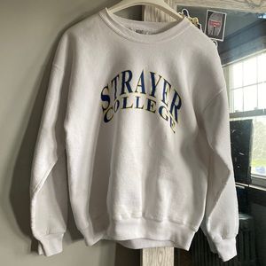 Strayer College Crewneck. White, size Large but fits like a medium.
